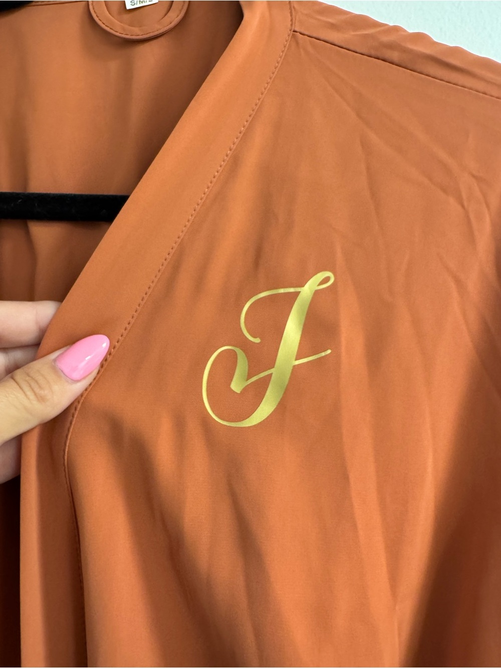 Women’s Tie-Waist Ruffled Robe - Rust - Picture 2 of 4